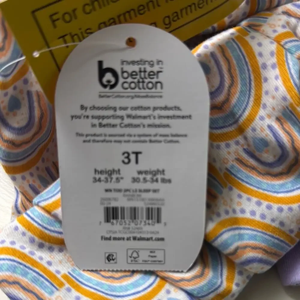 Wonder Nation Two Piece Toddler Matching Sleep Rainbow Patterned Pajama Set NWT